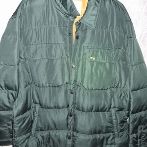 Free Assembly Dark Green Puffer Jacket with Rust Lining